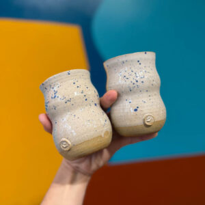 Stoneware Splattered wiggle beakers